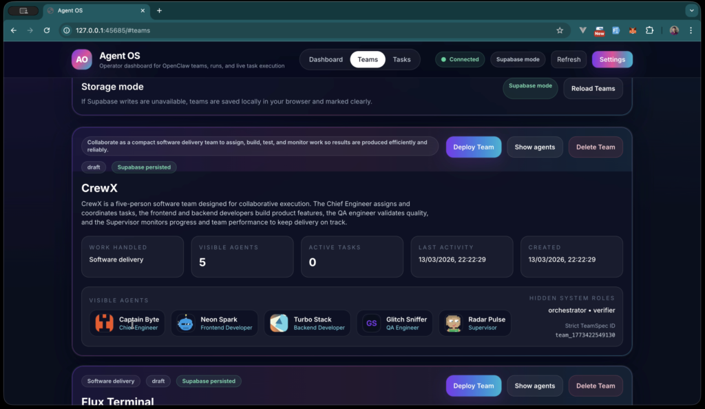AgentOS — Multi-Agent Orchestration Platform Built on OpenClaw screenshot